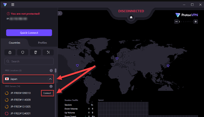 Quá trình fake IP bằng ProtonVPN đã thành công