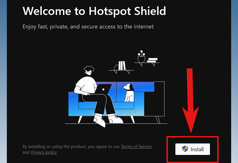 Tiến hành cài đặt Hotspot Shield