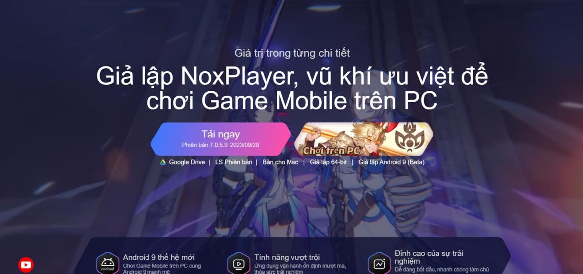 Giao diện tải phần mềm NoxPlayer 