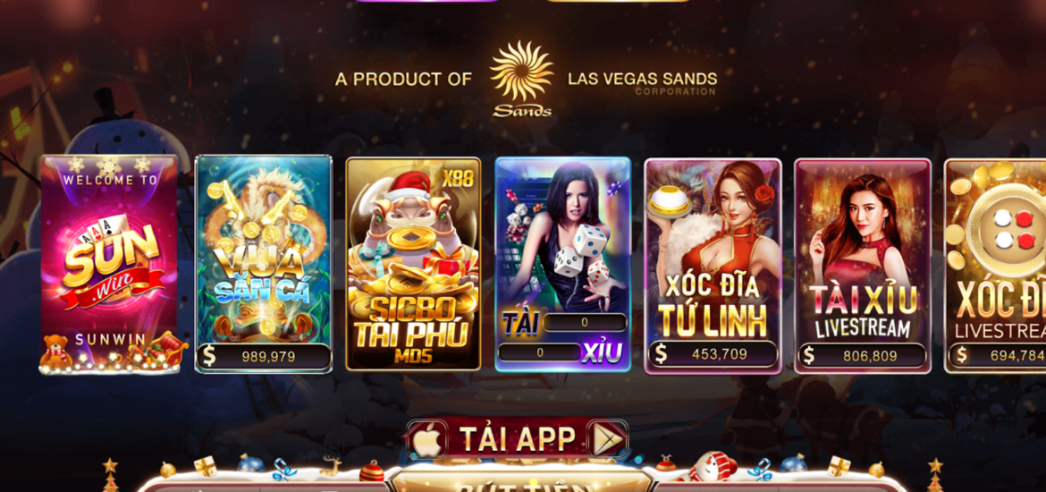 Giao diện trang chủ cổng game Sunwin sau khi cài app thành công 