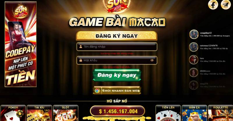 Hướng dẫn đăng ký tài khoản chơi game tại Sunwin